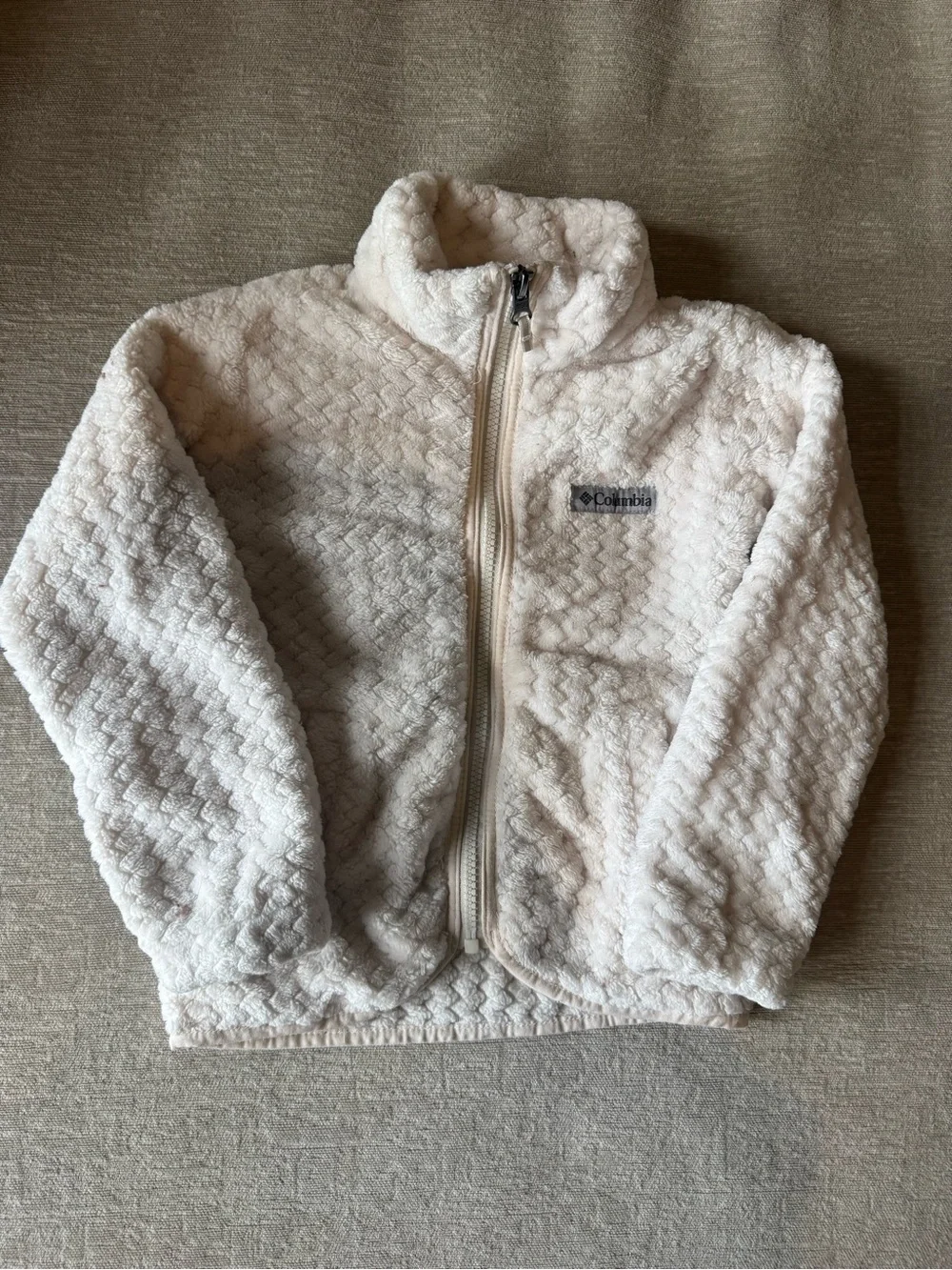 Columbia Girls XXS Cream Sherpa Fleece Full Zip Jacket Cozy Teddy
